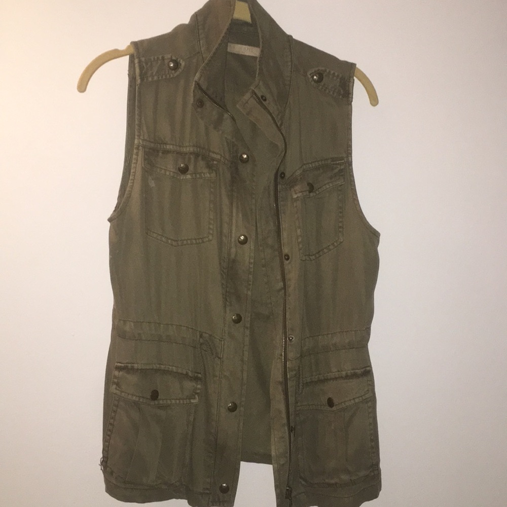 Olive green utility vest